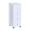 VESUVIO CASSETTIERA POKERINO COLORE BIANCO IN FAGGIO BASE INFERIORE DI BETULLA 4 CASSETTI PIANO MATTONELLE IN CERAMICA 84X29X39 CM