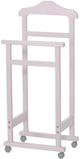 DOPPIO INDOSSATORE DA CAMERA DE LUXE ANILINA IN LEGNO DI FAGGIO COLORE LEGNO SBIANCATO DOTATO DI ROTELLE 44X25X98H CM OK