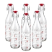 SET PORTA BOTTIGLIE IN PLASTICA + 6 BOTTIGLIE IN VETRO DA 1 LT