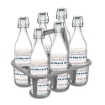 SET PORTA BOTTIGLIE IN PLASTICA + 6 BOTTIGLIE IN VETRO DA 1 LT
