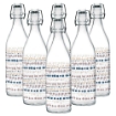 SET PORTA BOTTIGLIE IN PLASTICA + 6 BOTTIGLIE IN VETRO DA 1 LT