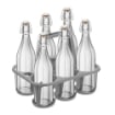 SET PORTA BOTTIGLIE IN PLASTICA + 6 BOTTIGLIE IN VETRO DA 1 LT