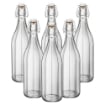 SET PORTA BOTTIGLIE IN PLASTICA + 6 BOTTIGLIE IN VETRO DA 1 LT