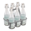 SET PORTA BOTTIGLIE IN PLASTICA + 6 BOTTIGLIE IN VETRO DA 1 LT