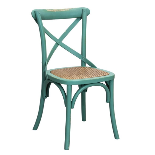 SEDIA CROSS DAL DESIGN VINTAGE IN COLORE VERDE