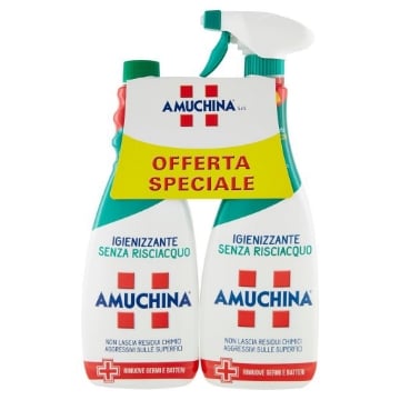 AMUCHINA SPRAY SENZA RISCIACQUO NON LASCIA RESIDUI CHIMICI RIMUOVE GERMI E BATTERI 750ML+RICACRICA OKX