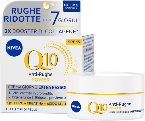 NIVEA CREMA VISO Q10 NEW ANTI RUGHE GIORNO EXTRA RASSODANTE DOPO 7 GIORNI CON CREATINA + ACIDO IALURONICO 50ML OKX