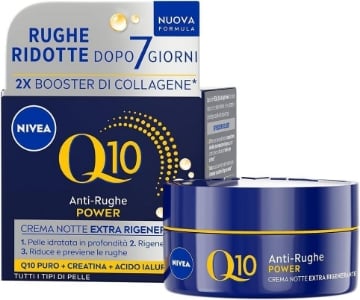 NIVEA CREMA VISO Q10 POWER NOTTE EXTRA RIGENERANTE ANTI RUGHE DOPO 7 GIORNI CON CREATINA + ACIDO IALURONICO 50ML OKX
