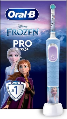 ORAL B SPAZZOLINO ELETT VITAL PRO FROZEN RIMUOVE FINO AL 100% IN PIÙ DI PLACCA PROTEGGE LE GENGIVE SUPER DELICATO PER BAMBINI +3 OKX