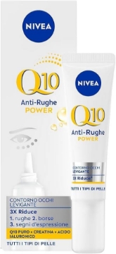 NIVEA CREMA VISO ANTI RUGHE POWER Q10 CONTORNO OCCHI RIDUCE RUGHE BORSE SEGNI D'ESPRESSIONE CON CREATINA E ACIDO IALURONICO 15ML 