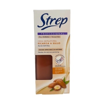 STREP CERA DEPILATORIA RICARICA A RULLO STESURA IMPECCABILE ED UNIFORME CERA NATURALE CON OLIO D'ARGAN PER PELLI NORMALI 100 ML OKX