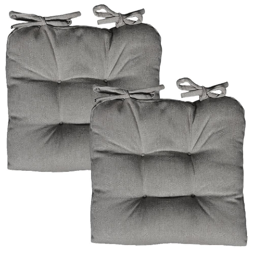 Klear Vu Twillo - 4 Cuscini Sedie Da Pranzo Quadrati, Antiscivolo, In Tessuto Twill, Colore Grigio, 38x38x7,6 Cm