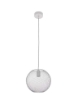 LAMPADARIO A SFERA IN METALLO COLORE BIANCO DESIGN MODERNO 25X80 CM