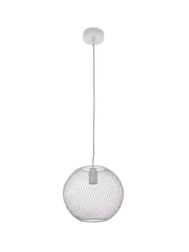 LAMPADARIO A SFERA IN METALLO COLORE BIANCO DESIGN MODERNO 25X80 CM
