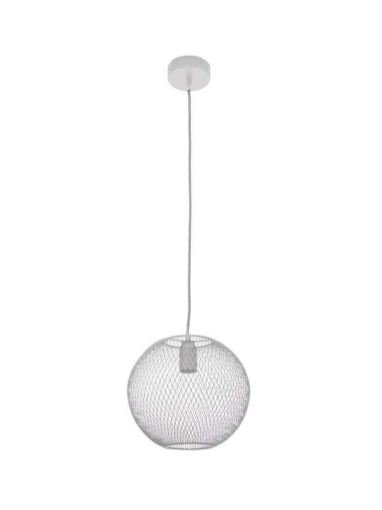 LAMPADARIO A SFERA IN METALLO COLORE BIANCO DESIGN MODERNO 25X80 CM