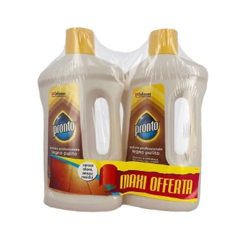 PRONTO 2 PZ LEGNO PULITO PULIZIA PROFESSIONALE ESALTA LA NATURALE BELLEZZA DEL LEGNO NON LASCIA ALONI E RESIDUI 750ML 