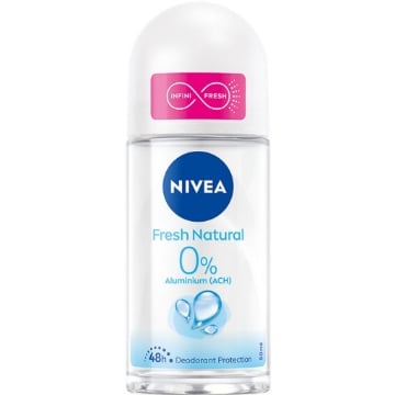 NIVEA DEODORANTE ROLL-ON NATURAL FRESH 48H DI PROTEZIONE PROFUMAZIONE FRESCA E DURATURA 50 ML OKX