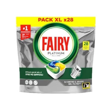 FAIRY TABS PLATINUM 28PZ EFFICE ANCHE NELLE SFIDE PIÙ DIFFICLI E CONTRO IL GRASSO NEL FILTRO NEW YELLOW OKX