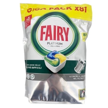 FAIRY TABS PLATINUM 81 CAPSULE PER LAVASTOVIGLIE FRAGRANZA AL LIMONE EFFICACE ANCHE NELLE SFIDE PIÙ DIFFICILI E CONTRO IL GRASSO NEL FILTRO OKX