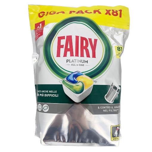 FAIRY TABS PLATINUM 81 CAPSULE PER LAVASTOVIGLIE FRAGRANZA AL LIMONE EFFICACE ANCHE NELLE SFIDE PIÙ DIFFICILI E CONTRO IL GRASSO NEL FILTRO OKX