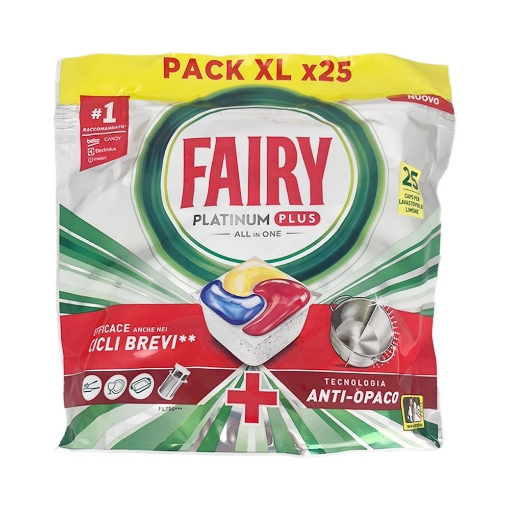 FAIRY PLATINUM PLUS EFFICACE ANCHE NEI CICLI BREVI E TECNOLOGIA ANTI OPACO 25 CAPSULE PER LAVASTOVIGLIE FRAGRANZA AL LIMONE OKX