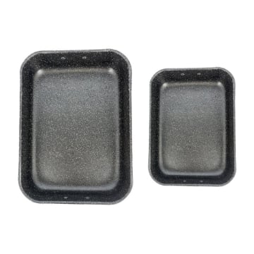 SET 2 ROSTIERE STRIKE RIVESTIMENTO ANTIADERENTE ANTIGRAFFIO IN ALLUMINIO CON MANICI  COLORE ROSSO 25/30 CM OKX