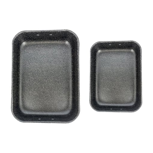 SET 2 ROSTIERE STRIKE RIVESTIMENTO ANTIADERENTE ANTIGRAFFIO IN ALLUMINIO CON MANICI  COLORE ROSSO 25/30 CM OKX