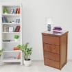 CASSETTIERA PRESTIGE NOCE IN FAGGIO MASSELLO 4 CASSETTI CON GUIDE METALLICHE TOP IN CERAMICA RUOTE IN PLASTICA GOMMATA PIROETTANTI 