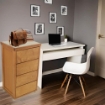 CASSETTIERA PRESTIGE TABACCO IN FAGGIO MASSELLO 4 CASSETTI CON GUIDE METALLICHE TOP IN CERAMICA RUOTE IN PLASTICA GOMMATA PIROETTANTI  