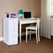 VESUVIO CASSETTIERA POKERINO COLORE BIANCO IN FAGGIO BASE INFERIORE DI BETULLA 4 CASSETTI  84X29X39 CM