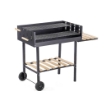 MA MAISON BARBECUE RETTANGOLARE RIPIANI IN LEGNO DOPPIA GRIGLIA RIMOVIBILE CROMATA STRUTTURA METALLO E LEGNO 126X56X92H CM