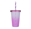 MA MAISON FUNNY-DUO BICCHIERE CON TAPPO E CANNUCCIA IN PLASTICA COLORE ASSORTITO 612 ML OKX
