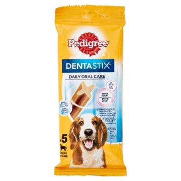 PEDIGREE DENTASTIX DAILY ORAL CARE TRIPLA AZIONE SENZA ZUCCHERI AGGIUNTI 5 PZ PER CANI TAGLIA M 10-25 KG OKX