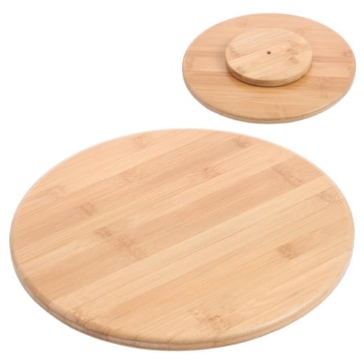 MA MAISON LEAVES VASSOIO GIREVOLE SPESSO E RESISTENTE IN BAMBOO DA CUCINA Ø 40 CM OKX