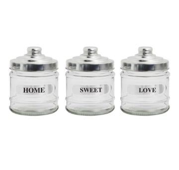 MA MAISON HOME BARATTOLO IN VETRO CON RILIEVO COPERCHIO IN ALLUMINIO SCRITTA ASSORTITA 280 ML