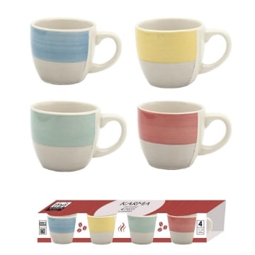 MA MAISON SET 4 TAZZINE DA CAFFE MODELLO KARMA 4PZX90 CC COLORI VIVACI E FANTASIOSI OKX