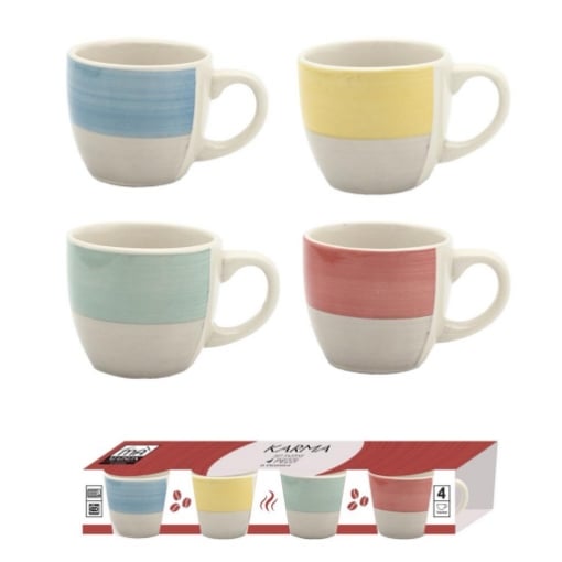 MA MAISON SET 4 TAZZINE DA CAFFE MODELLO KARMA 4PZX90 CC COLORI VIVACI E FANTASIOSI OKX