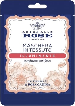 ACQUA ALLE ROSE MASCHERA IN TESSUTO ILLUMINANTE ENERGIZZANTE ANTI-FATICA CON VITAMINA C DI ROSA CANINA OKX