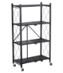 MA MAISON SCAFFALE PIEGHEVOLE 4 RIPIANI NERO CON ROTELLE PER SPOSTAMENTO RICHIUDIBILE E RIPONIBILE 72X24X125 CM 