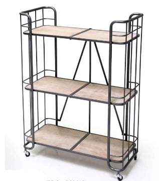 INDUSTRIAL SCAFFALE PIEGHEVOLE IN METALLO CON 3 MENSOLE 80X40X116 CM