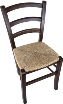 MAURY'S SEDIA BETTY ARTE POVERA IN LEGNO NOCE SEDILE IN PAGLIA 43 X 40 X H 87 CM