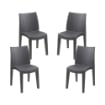 SET 4 PZ SEDIA LADY IMPILABILE DA ESTERNO ED INTERNO ANTRACITE 55 X 48 X H86 CM