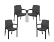 SET 4 PZ POLTRONA REGINA DA ESTERNO IN RESINA IN COLORE ANTRACITE