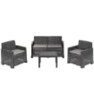 MAURY'S SET DA GIARDINO NOEMI CON EFFETTO RATTAN CON CUSCINI IN COLORE ANTRACITE