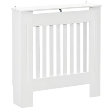 COPRITERMOSIFONE IN LEGNO MDF BIANCO CON DOGHE VERTICALI 78X19X81CM