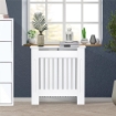COPRITERMOSIFONE IN LEGNO MDF BIANCO CON DOGHE VERTICALI 78X19X81CM