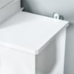 COPRITERMOSIFONE IN LEGNO MDF BIANCO CON DOGHE VERTICALI 78X19X81CM