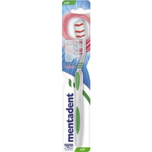 MENTADENT SPAZZOLINO TECNIC CLEAN SOFT DELICATO CON COPRISETOLE OKX