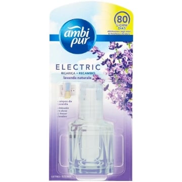AMBIPUR ELECTRIC RICARICA 80 GIORNI ELIMINAZIONE DEGLI ODORI E FRESCHEZZA DURATURA LAVANDA NATURALE 21,5 ML OKX