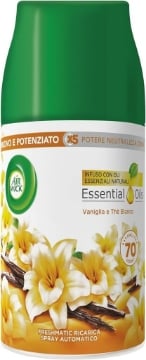 AIR WICK FRESHMATIC RICARICA SPRAY AUTOMATICO POTERE NEUTRALIZZA ODORI INFUSO CON OLI ESSENZIALI NATURALI FRAGRANZA VANIGLIA E THÈ BIANCO 250 ML OKX 